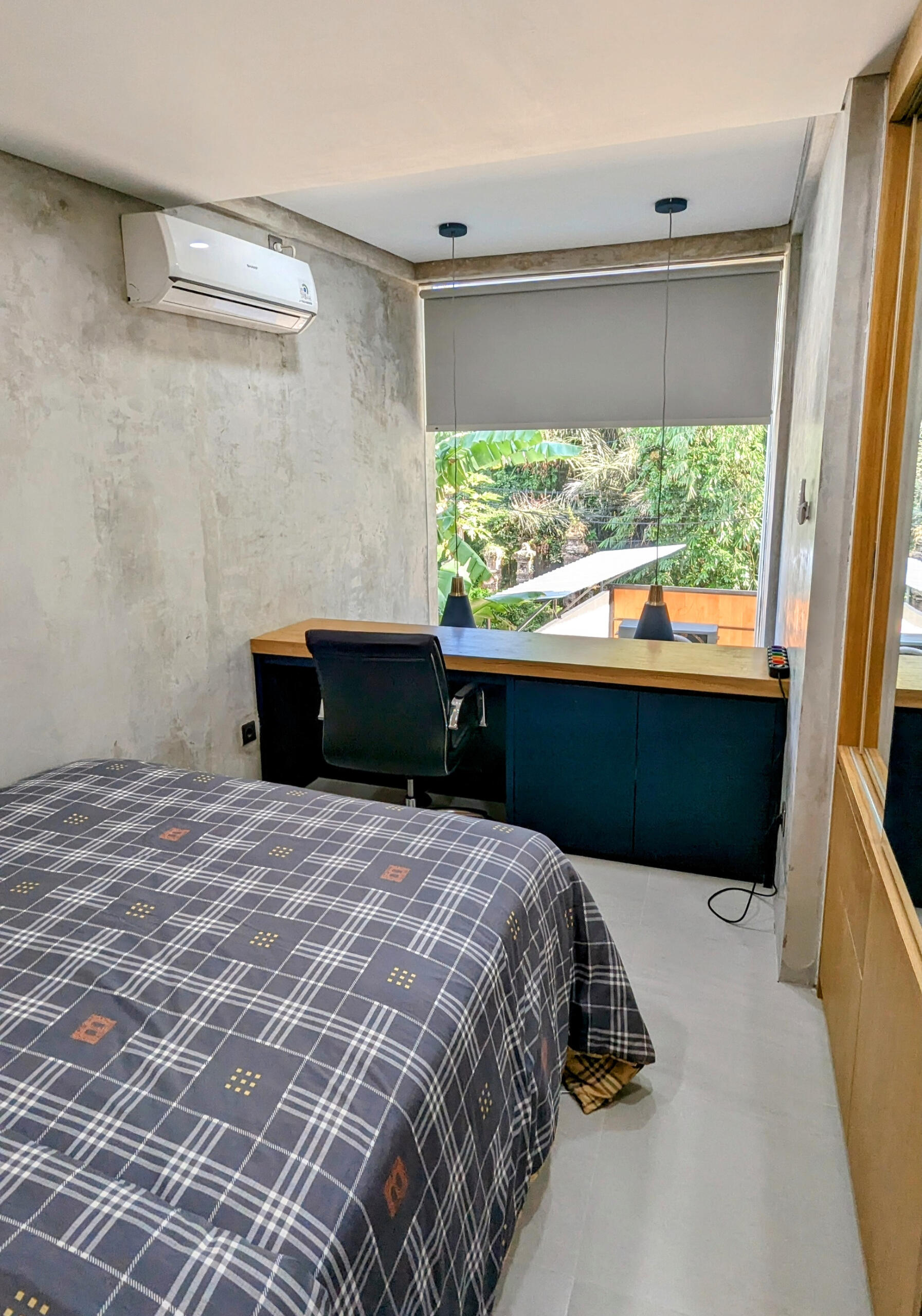 bedroom & home office view